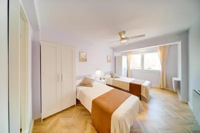 Cama o camas de una habitación en Apartamento San Lazaro a 5 Min Pabellon Principe Felipe con opcion a Parking