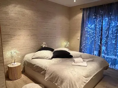 Cama o camas de una habitación en Charme et confort au pied des pistes