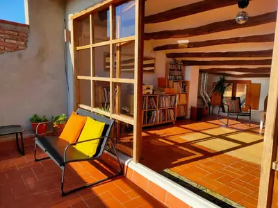 Zona de estar de Les Voltes II - 3BD gem in hilltop wine village with amazing views