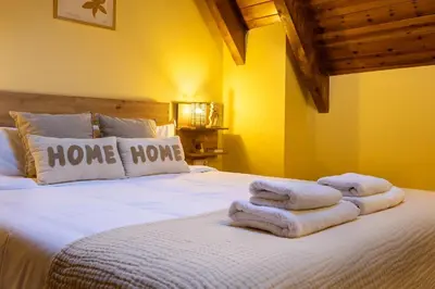 Cama o camas de una habitación en Casa val de Unhola