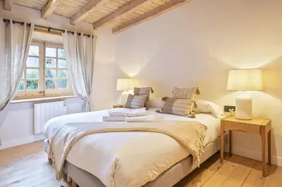 Cama o camas de una habitación en Luderna - Apartamento con jardín Saublanca