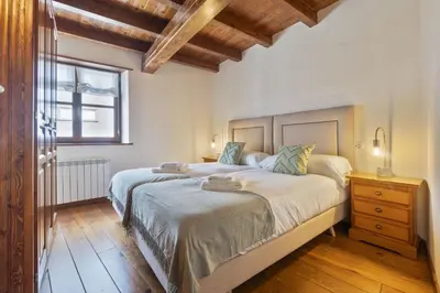 Cama o camas de una habitación en Luderna - Apartamento con terraza Rouche