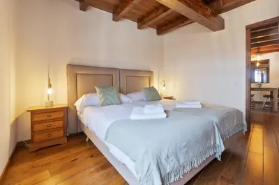 Cama o camas de una habitación en Luderna - Apartamento con terraza Rouche