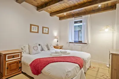 Cama o camas de una habitación en Luderna - Apto con terraza Cap de la Vila