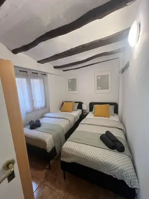 Cama o camas de una habitación en Tranquilo apto ideal paraTurismo Rural y Relax