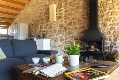 Zona de estar de Chimenea y vistas espectaculares a los Puertos