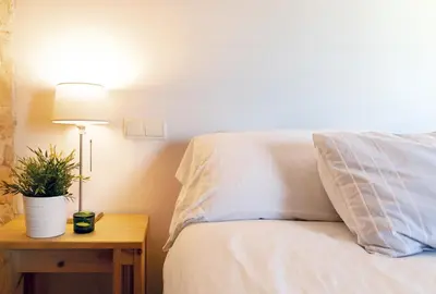 Cama o camas de una habitación en Chimenea y vistas espectaculares a los Puertos