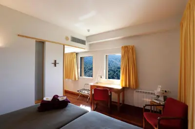 Cama o camas de una habitación en Monestir de Les Avellanes