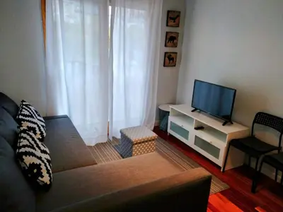 Una televisión o centro de entretenimiento en Vivienda Turística La Moleta