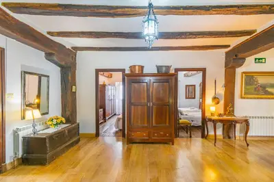 Cama o camas de una habitación en Casa Arozenia, Hogar rústico en pleno valle Ulzama