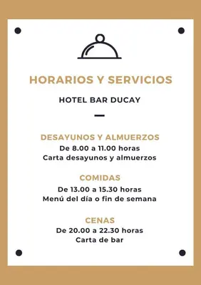 Certificado, premio, señal o documento que está expuesto en Hotel&Bar Ducay