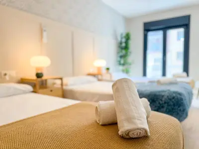 Cama o camas de una habitación en Mudejar del Pilar Turistea