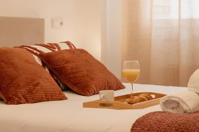 Cama o camas de una habitación en Modern Comfort in the Heart of Zaragoza