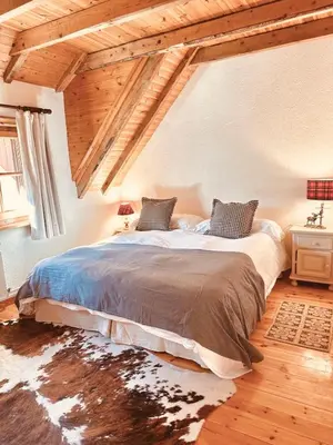 Cama o camas de una habitación en Casa de montaña en Arties