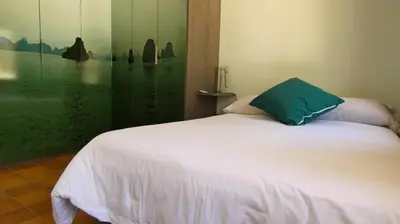 Cama o camas de una habitación en Casa Rural en Valmuel El Arquero