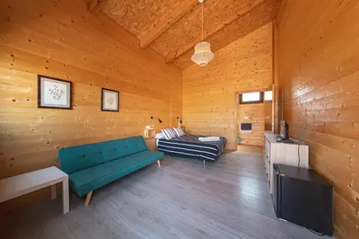 Cama o camas de una habitación en Beceite Camping