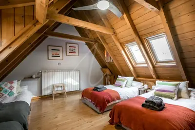 Cama o camas de una habitación en Casa Molières by SeaMount Rentals