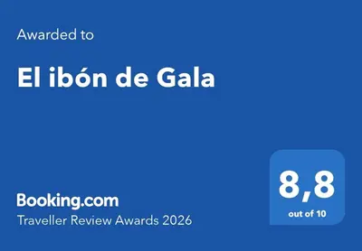 Certificado, premio, señal o documento que está expuesto en El ibón de Gala