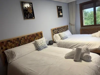 Cama o camas de una habitación en Casa Rural Zapalegui Landetxea