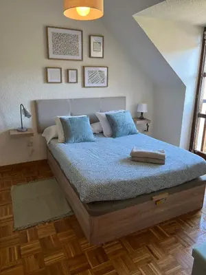 Cama o camas de una habitación en Mirador de Castiello