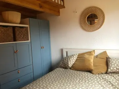 Cama o camas de una habitación en El rincón de la Rapeda