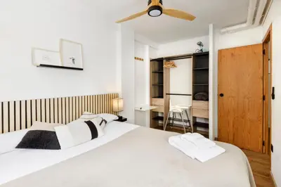 Cama o camas de una habitación en Alojamiento Anayet Arañones Canfranc
