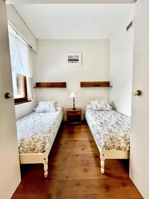 Cama o camas de una habitación en Acogedor apartamento a pie de pistas, Baqueira 1500