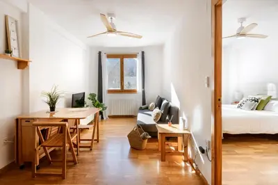 Cama o camas de una habitación en Alojamiento Aspe Arañones Canfranc