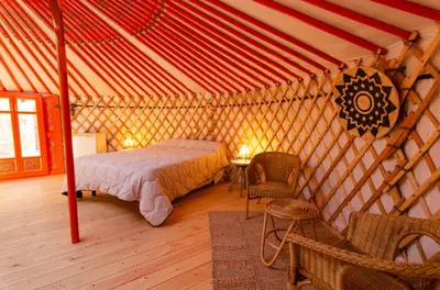 Cama o camas de una habitación en Camping El Roble