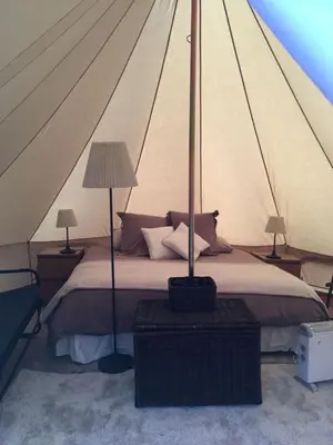 Cama o camas de una habitación en Frontera Bungalow Park