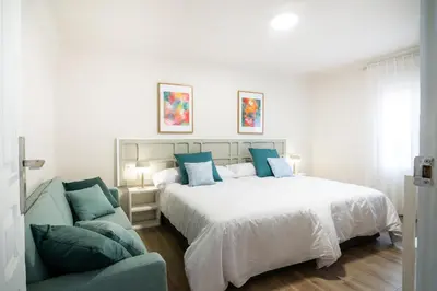 Cama o camas de una habitación en Casa Rural Lucera Bardenas