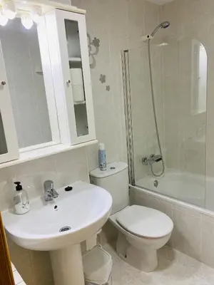 Un baño de Apartamentos Alcañiz, Blanca