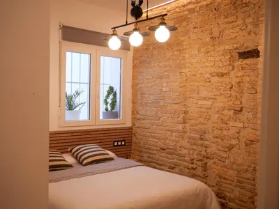 Cama o camas de una habitación en Pamplona Centro
