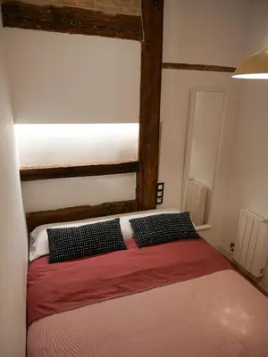 Cama o camas de una habitación en Pamplona Centro