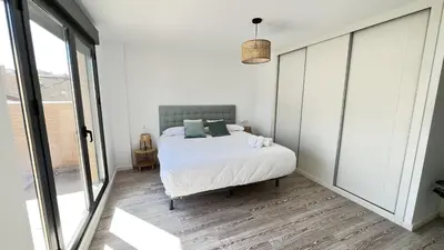 Cama o camas de una habitación en Apartamenticos Living San Pablo