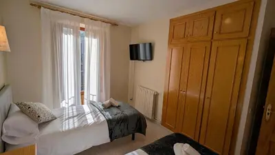 Cama o camas de una habitación en Hotel Fonda Agusti