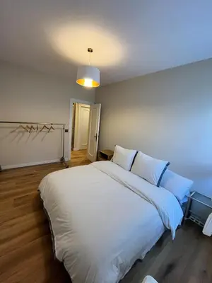 Cama o camas de una habitación en Casa Elso Pamplona