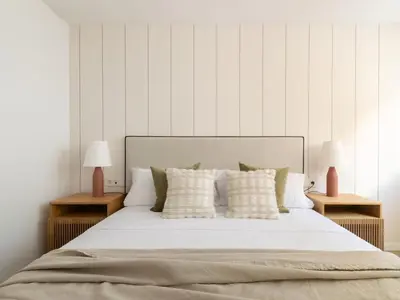 Cama o camas de una habitación en Atalaya sobre la Medialuna by Clabao