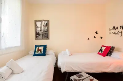 Cama o camas de una habitación en Duplex Las Margas Vistas Montañas