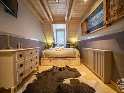 Cama o camas de una habitación en CASA SOLEI en Val de Ruda