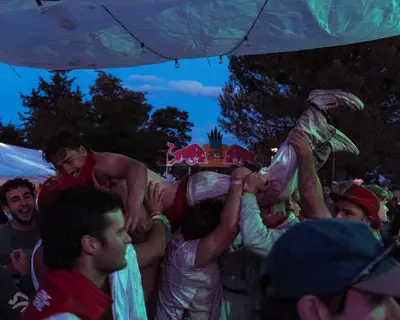 Clientes alojados en Pamplona Party Camping
