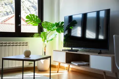 Una televisión o centro de entretenimiento en Modern flat for Pyrenees Adventures - Free Parking