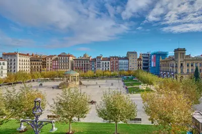 Vista general de Pamplona o vista desde el apartamento