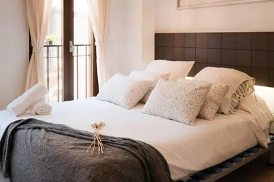 Cama o camas de una habitación en Ático Cierzo | Nuevo Duplex Terraza | WiFi | 1 BR