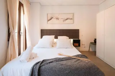 Cama o camas de una habitación en Ático Cierzo | Nuevo Duplex Terraza | WiFi | 1 BR