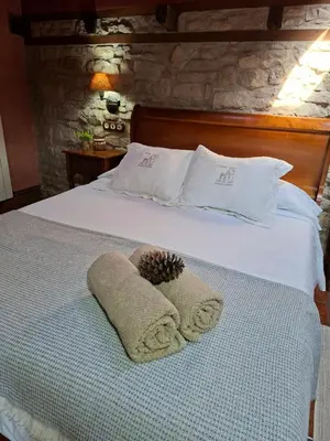 Cama o camas de una habitación en Casa Rural Arco Navarra