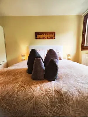 Cama o camas de una habitación en Apartamento Punta Escarra