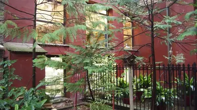 Jardín al aire libre en Albergue Plaza Catedral