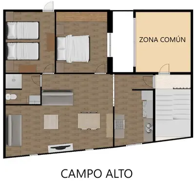 Plano de Castelserás apartamento rural