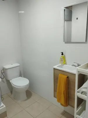 Un baño de Apartamentos calatorao con jardín y 3 habitaciones